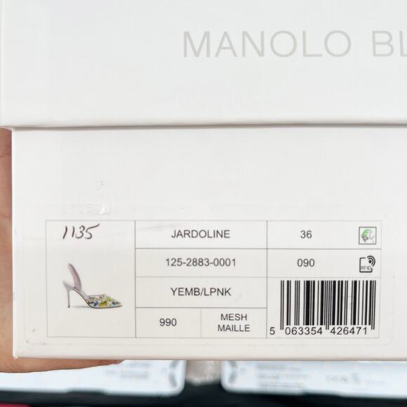 Manolo Blahnik Pink Floral Heels - Picture 14 of 14